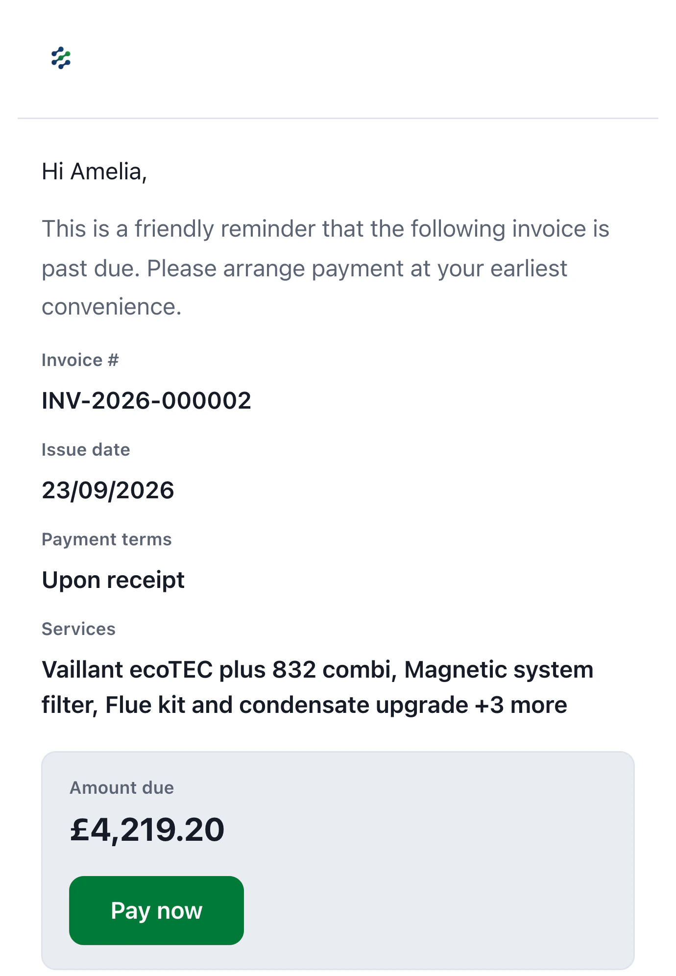 A pay link in every email