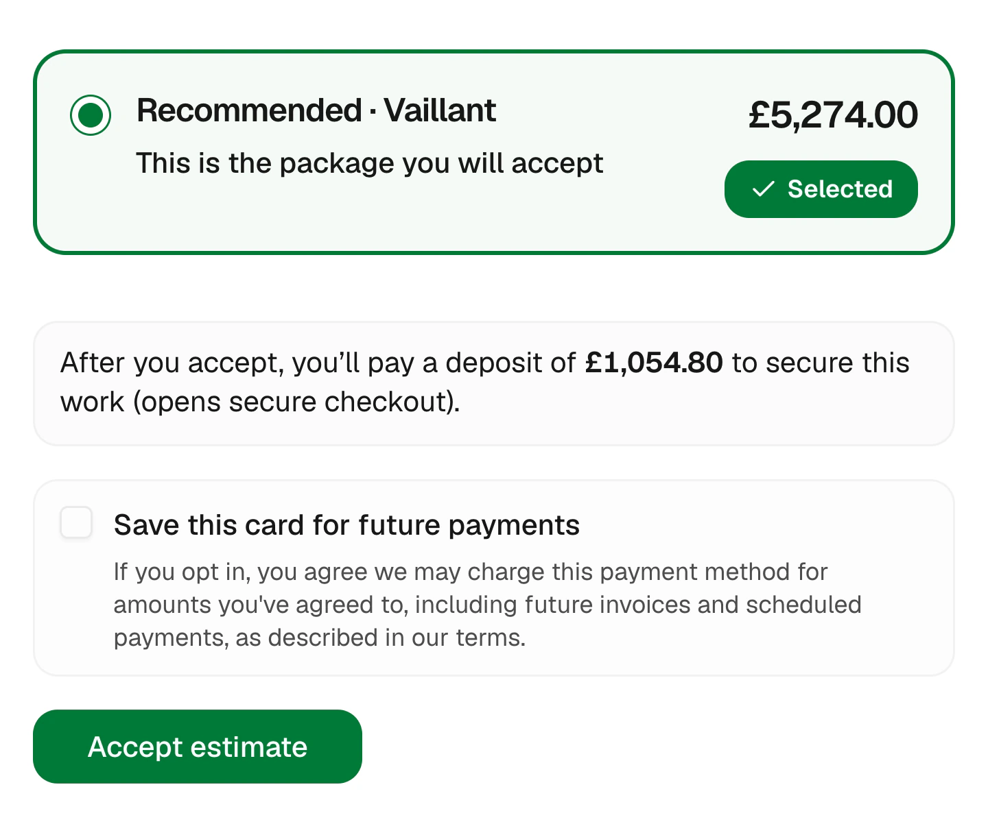 Accept and pay together